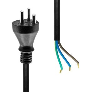 MicroConnect Type K Open End power cord 10m - sort 
