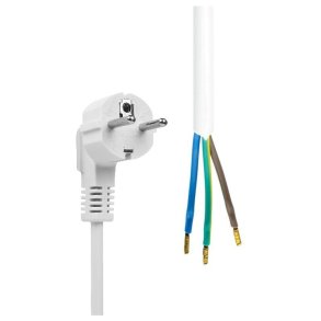 MicroConnect Schuko - Open End Power cable - 10m - hvid 