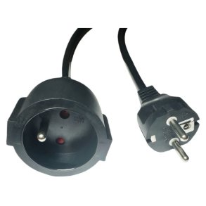 MicroConnect Power Extension Cord EU to French Type E - 2m sort 