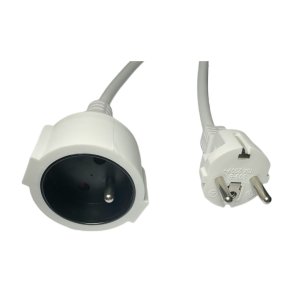 MicroConnect Power Extension Cord EU to French Type E - 3m hvid 