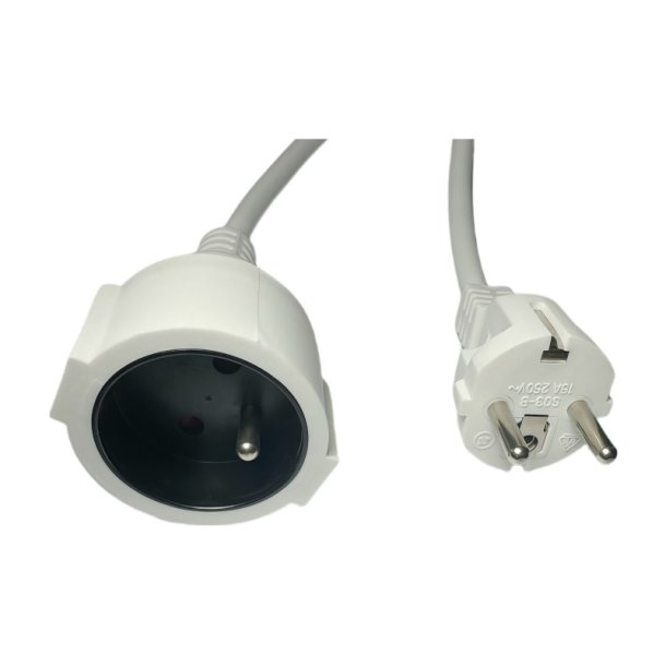 MicroConnect Power Extension Cord EU to French Type E - 5m hvid 
