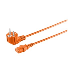 MicroConnect Power Cord Schuko Angled - C13 3m Orange