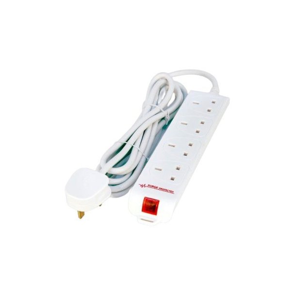 MicroConnect str�mskinne 4-vejs UK oversp�ndingsbeskyttet 5M - hvid