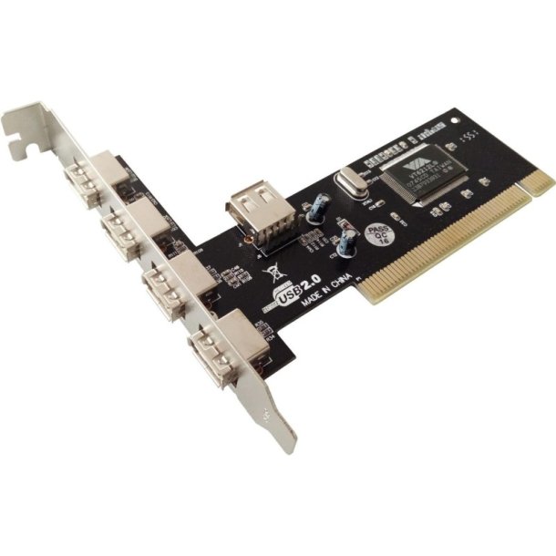 MicroConnect Interfacekort - 4 + 1-ports USB 2.0 PCI-kort - Hovedchip: NEC720101 4 