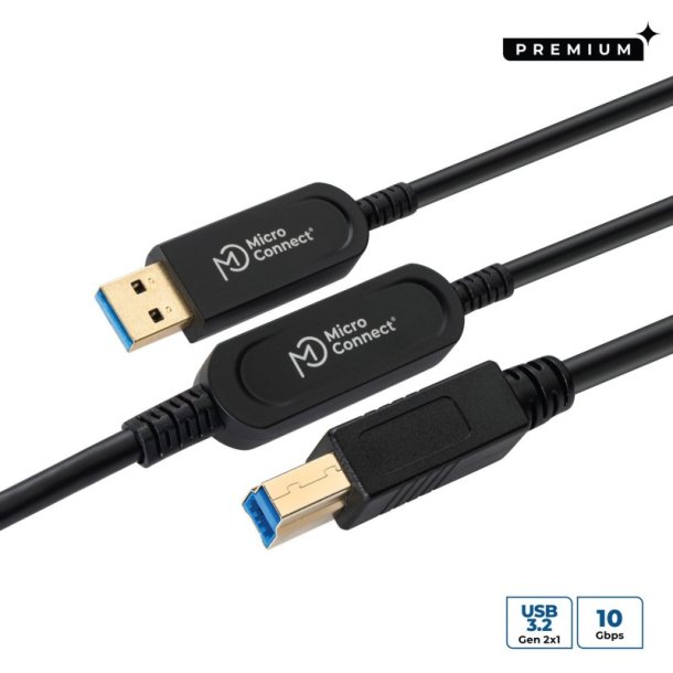 MicroConnect USB kabel - Premium Optic USB Cable 3.2 - Gen 2 A-B 15m 