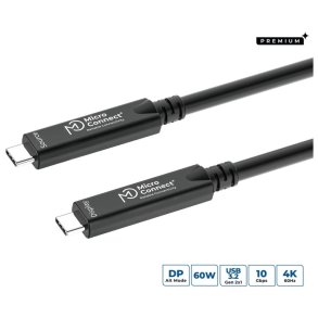 MicroConnect USB kabel - USB-C to USB-C cable 5m - Premium fiber - Bidirectional. 