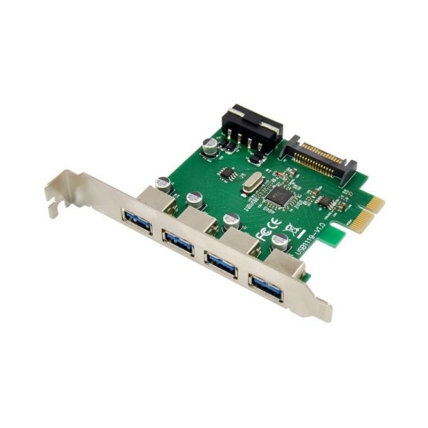 MicroConnect Interfacekort - 4-ports USB 3.0 PCIe-kort - Hovedchip: VL805 4 eksterne 
