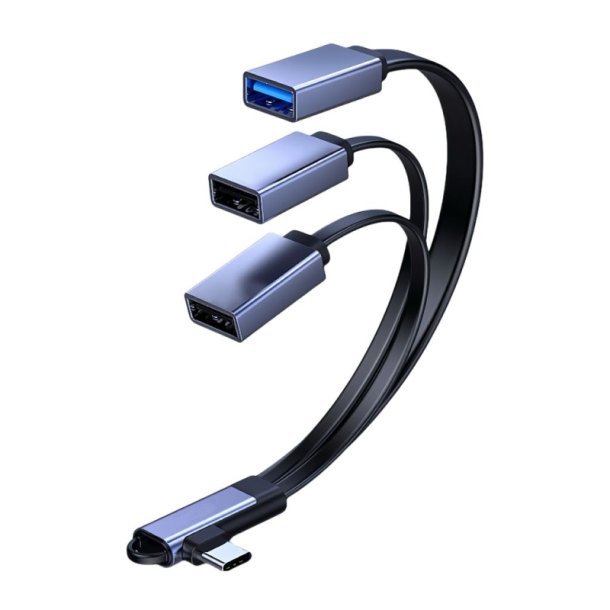 MicroConnect - USB Adapters - USB-C Angled splitter cable - to USB2.0 + USB2.0 + USB3.0 
