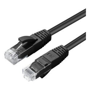 MicroConnect - CAT6A UTP 0.3m Black LSZH