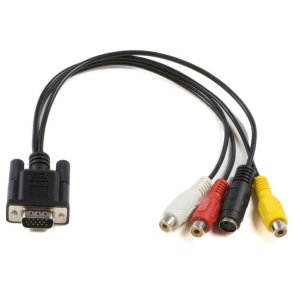 MicroConnect VGA Adapter - VGA til S-video 3x RCA 0,2m. - MONGGSV, 0.2 m, VGA (D-Sub), 