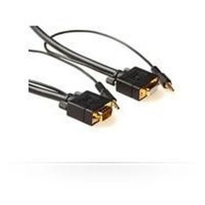 MicroConnect VGA Adapter - SVGA HD15 5m M-F. 3.5MM - 2X 3.5MM 30CM & 30CM M-M