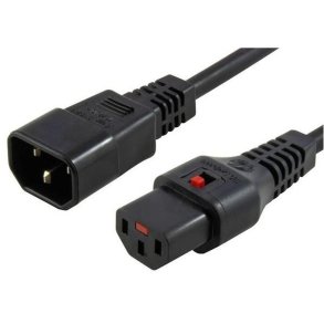 MicroConnect Powercord C13 IEC Lock - C14 sort 1m - PC1024