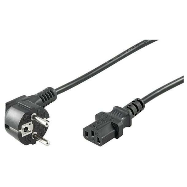 MicroConnect Power Cord 0.5M sort IEC320 Angled Connector Schuko