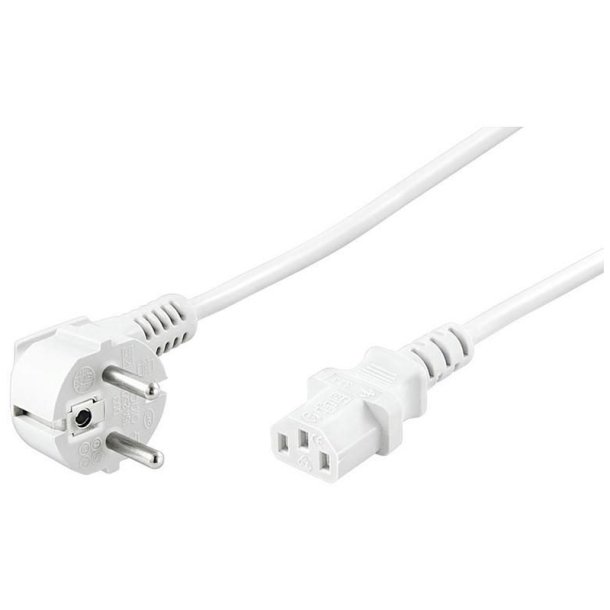 MicroConnect Power Cord 3m hvid IEC320 Angled Connector Schuko - 16A
