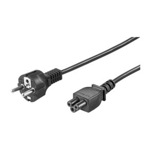 MicroConnect Power Cord CEE 7/7 - C5 1m sort - Straight Plugs