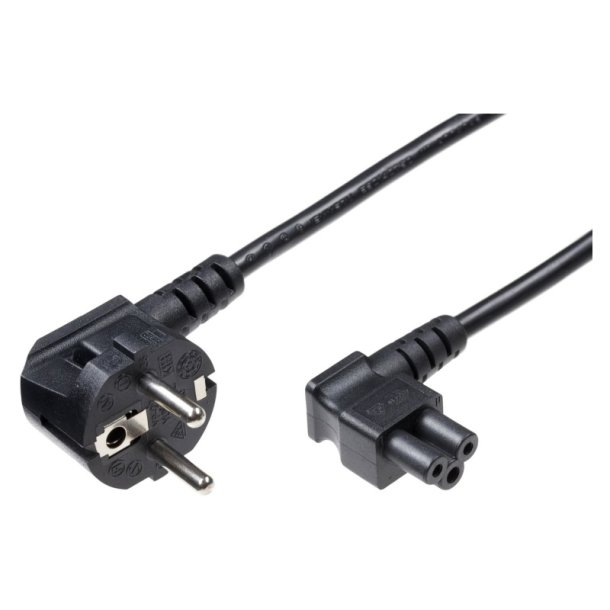 MicroConnect Power Cord CEE 7/7 - C5 5m Angled CEE7 and C5 - sort