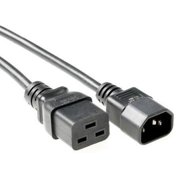 MicroConnect Power Cord C19-C14 1m sort Extension Cable10A/250V