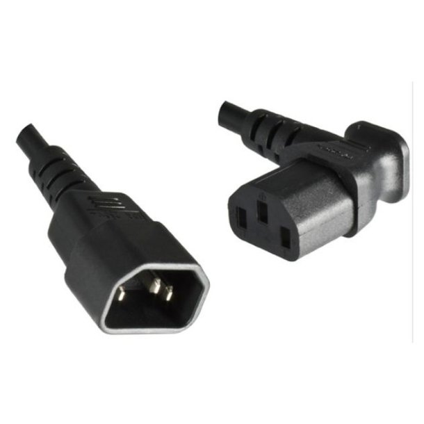 MicroConnect Power Cord 1.8m Extension C13-C14 - Angled - sort.