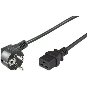 MicroConnect Power Cord CEE 7/7 - C19 3m Angled Schuko - C19