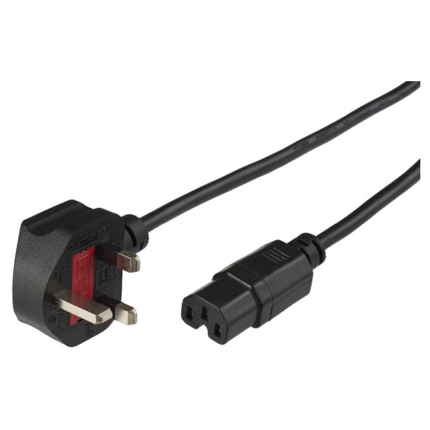 MicroConnect Power Cord UK - C15 2m sort Power UK BS-1363 - C15