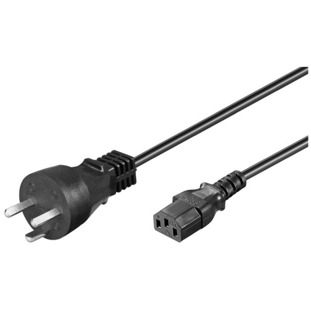 MicroConnect Power Cord DK 5m IEC320 EDB. Danish power plug - sort