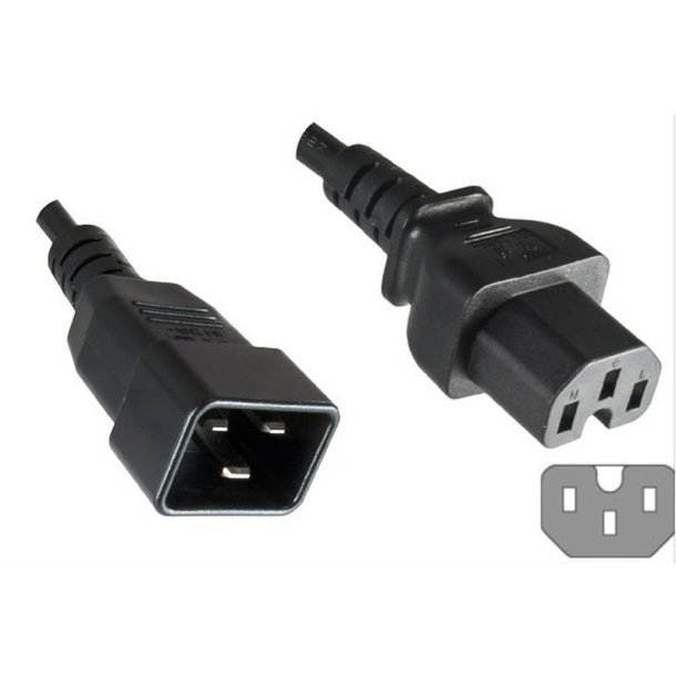 MicroConnect Power Cord C20 - C15 1.8m sort - 16A - 3 x 1mm&sup2;