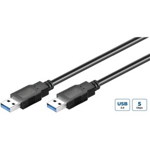 MicroConnect USB kabel - USB 3.2 Gen 1 A-A 2m M-M - sort USB3.0 - M/M - 2m 