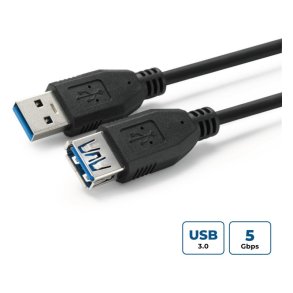 MicroConnect USB kabel - USB 3.2 Gen 1 A-A 0.5m M-F - sort