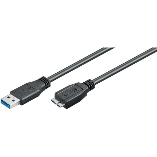 MicroConnect USB kabel - USB 3.2 Gen 1 A-B Micro 5m - M-M triple shielded - sort