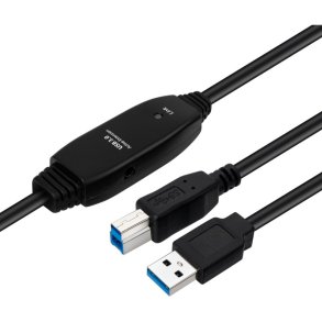 MicroConnect USB kabel - Active USB 3.2 Gen 1 A-B 7m - M-M - sort Active USB 3.2 Gen 