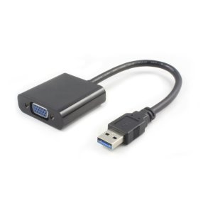 MicroConnect VGA Adapter - USB 3.0-VGA M/F sort - sort Max. 1920x1080p