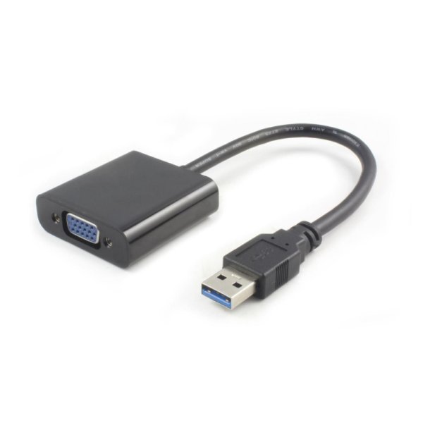 MicroConnect VGA Adapter - USB 3.0-VGA M/F sort - sort Max. 1920x1080p