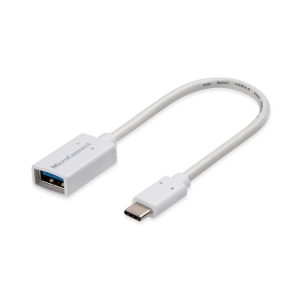 MicroConnect USB kabel - USB-C 3.2 Gen 1 to USB 3.2 - Gen 1 A adapter - 0.2m White