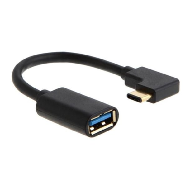 MicroConnect kabel adapter - Type C angled han to USB3.0 - hun - 0,2m - sort 