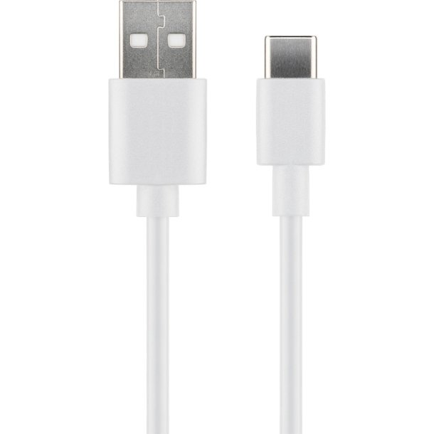 MicroConnect USB kabel - USB-C to USB2.0 A Cable - 0.5m - White - for synching and 