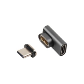 MicroConnect USB kabel - Magnetic USB-C Adapter 90&deg; - USB-C to USB-C Male-Female 