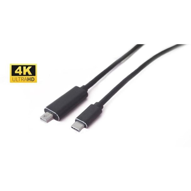 MicroConnect DisplayPort Adapter - 4K USB-C til Mini Displayport - kabel 2m Video resolution Up 