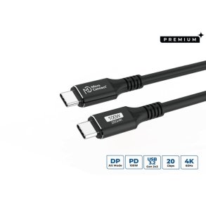 MicroConnect USB kabel - USB-C to USB-C Cable 4m - Premium - 100W - 20Gbps - 4K60Hz 