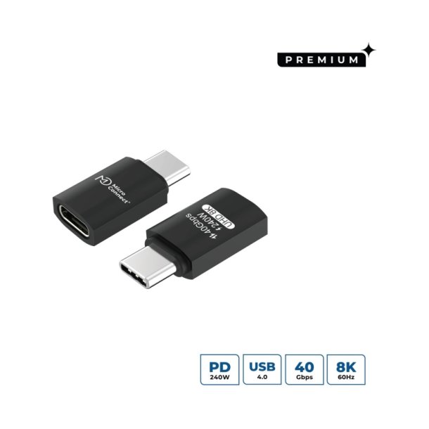 MicroConnect USB kabel - Premium USB4 Gen 3x2 USB-C - adapter - 40Gbps - 240W 