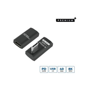 MicroConnect USB kabel - Premium USB4 Gen 3x2 USB-C - angeled straight adapter - 