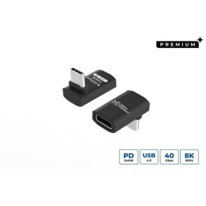 MicroConnect USB kabel - Premium USB4 Gen 3x2 USB-C - Horizontal 90&deg; adapter - 