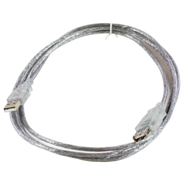 MicroConnect USB kabel - USB2.0 Extension A-A 1.8m M-F - Transparent