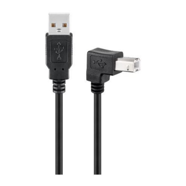 MicroConnect USB kabel - USB2.0 A-B 2m M-M - Angled