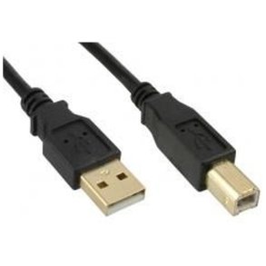 MicroConnect USB kabel - USB2.0 A-B 3m M-M Goldplated - sort