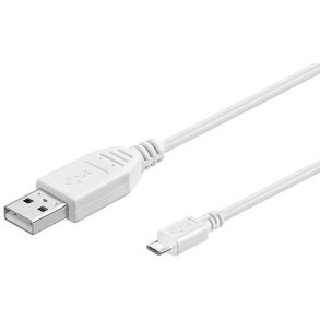 MicroConnect USB kabel - USB A to USB Micro B - Version - 2.0 - White - White - 0.,m 