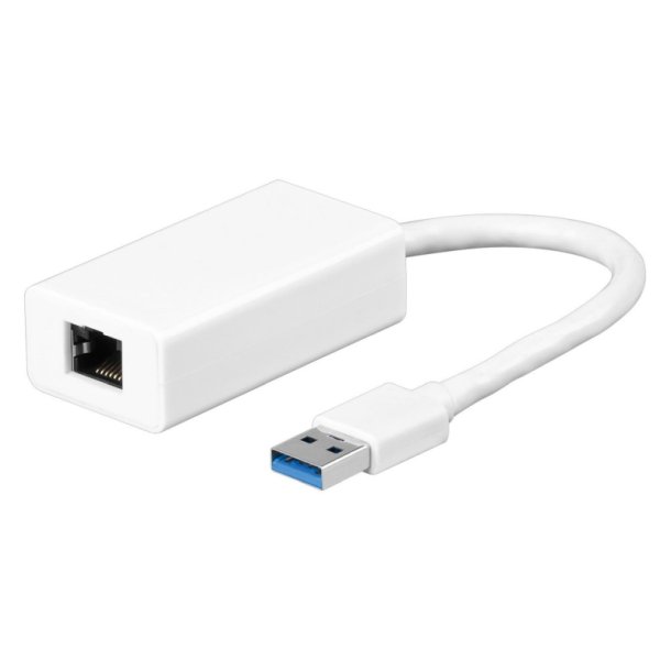 MicroConnect kabel adapter - USB3.0 to Gigabit Ethernet - RJ45 10/100/1000Mbps White 