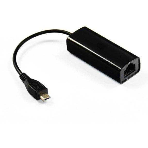 MicroConnect kabel adapter - USB MICRO to Ethernet - sort - USBMICROETHBB, Wired, 