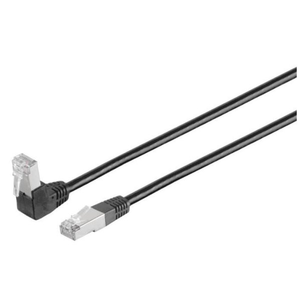 MicroConnect - U/UTP CAT6 1M Black PVC 1 x - 90&deg; 