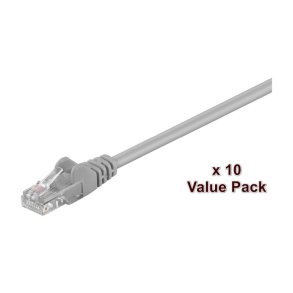 MicroConnect - U/UTP CAT5e 0.5m Grey - PVC 4x2xAWG 26 CCA - 10 stk. Valuepack