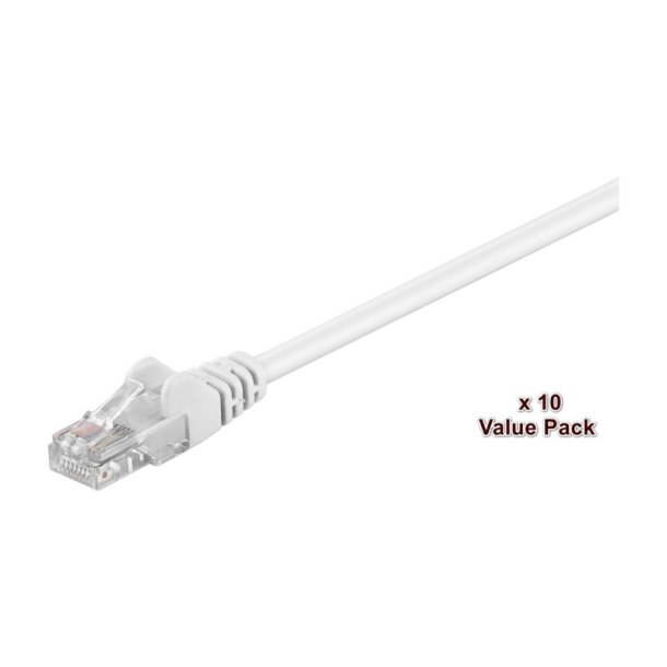 MicroConnect - U/UTP CAT5e 0.5m White - PVC 4x2xAWG 26 CCA - 10 stk. Valuepack